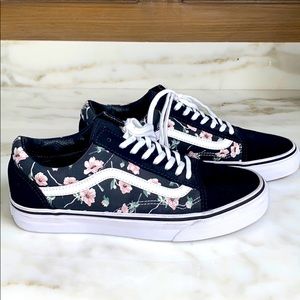 Vans Old Skool Floral & Black Sz 8